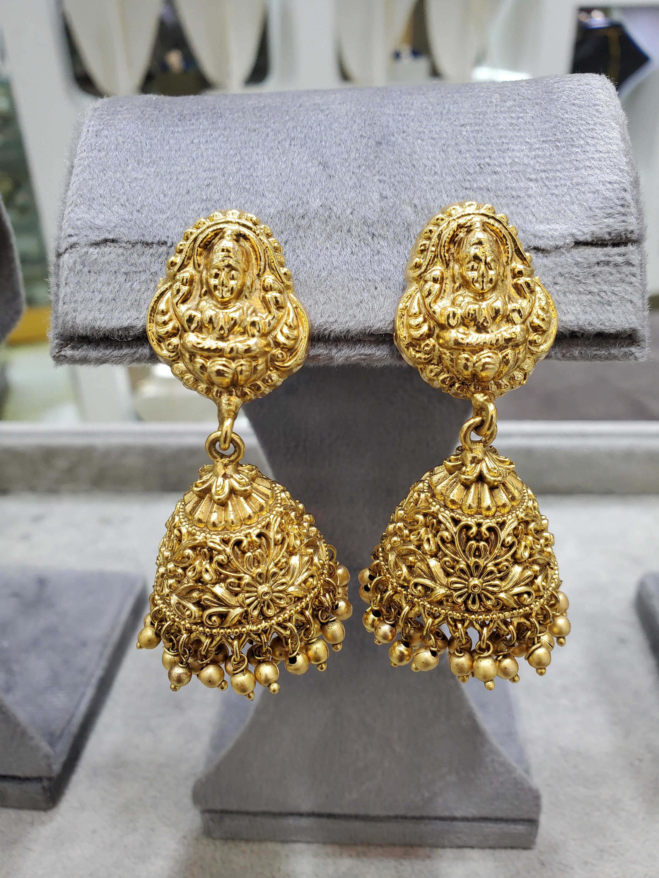 Gold Jhumka Temple Jewelry temple Earrings temple Jhumka south
