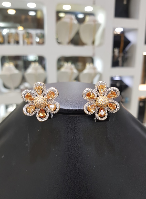 Buy Cz Classic Earring with gold plating 66418 | Kanhai Jewels