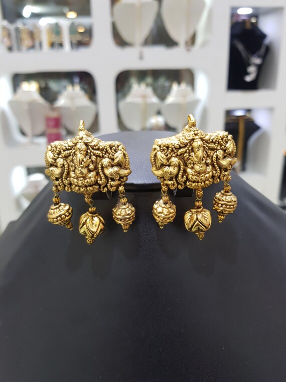 22K Gold Plated Temple Jewelry temple Earrings temple Jhumka south