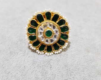 Sabyasachi Kundan Ring, Indian Jewelry Ring, Gold Kundan Bridal Ring, Polki Ring Sabyasachi jewelry,Kundan Rings,Polki Rings,Kundan jewelry