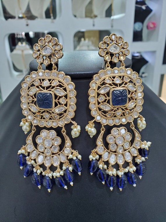 Kundan and Pearl Chandbalis, Indian Bridal Jewelry, Traditional Jadau  Earrings, Polki Jewelry, Statement Earrings, Sabyasachi Jewelry - Etsy |  Bridal jewellery indian, Bridal jewelry, Indian jewelery