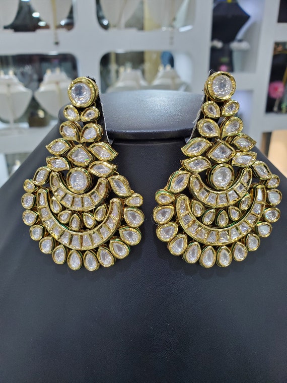 Kuhu Gold Polki and Indian Bridal Earrings – Timeless Indian Jewelry | Aurus