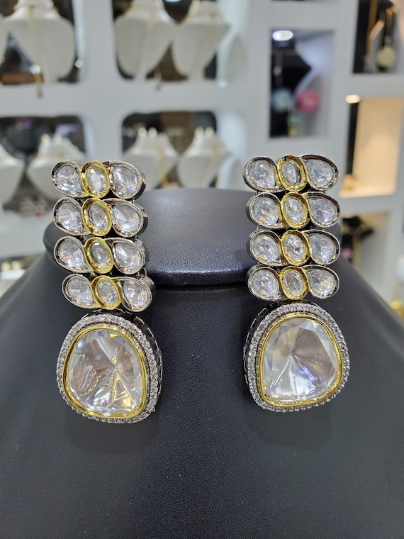 Big polki best sale earrings