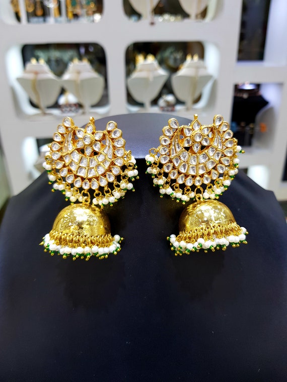 Kundan Polki Long Dangles Silver Polki Earringssabyasachi - Etsy | Sabyasachi  jewellery, Kundan earrings, Chandbali earrings