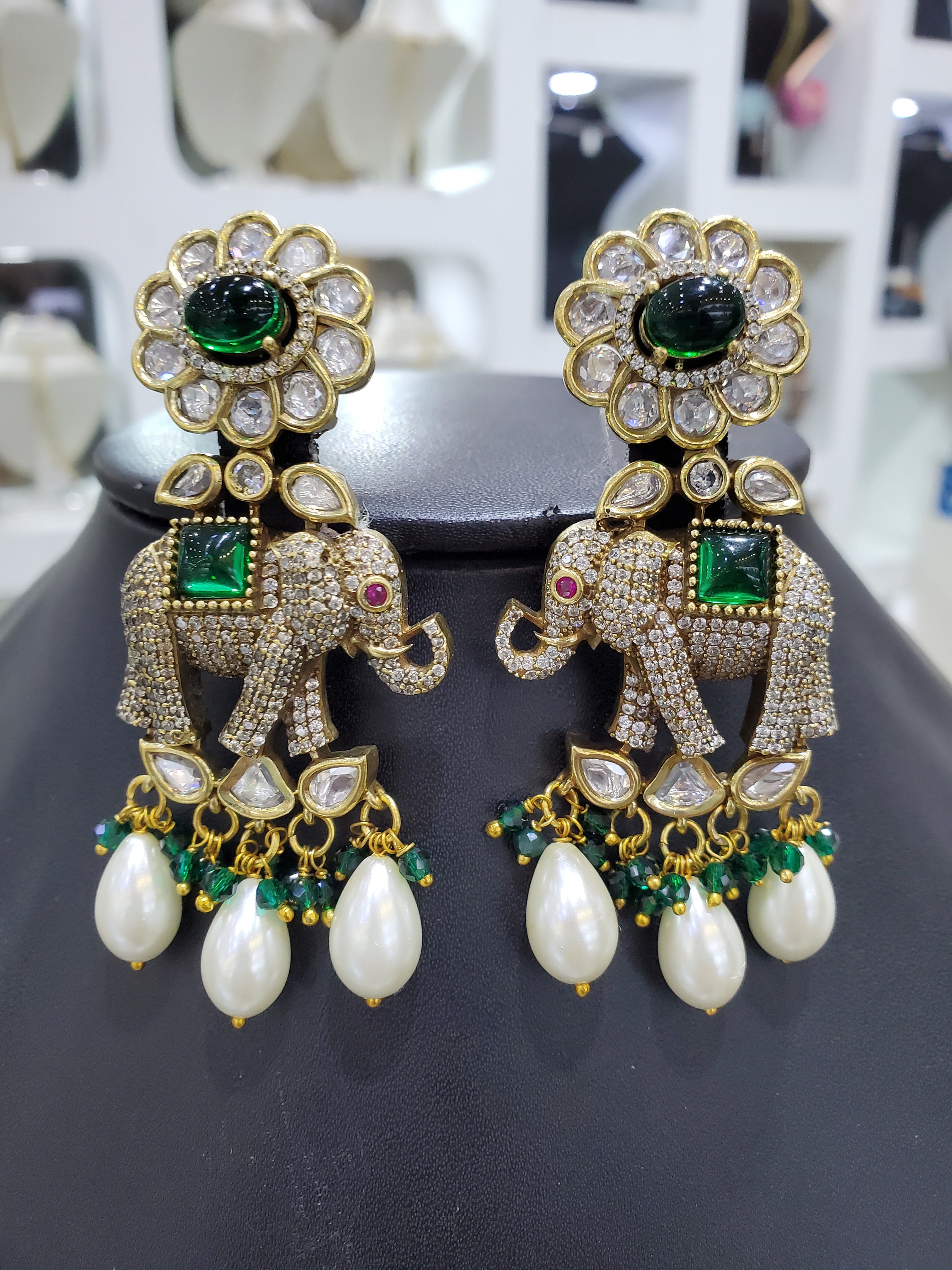 Restocked Bahubali Polki Pearl Jhumka/stone Jhumka/indian Jewelry/pakistani/punjabi/indian/statement  Earring/bridal Earring/indian Wedding - Etsy