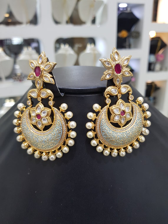 Polki earrings in gold sale