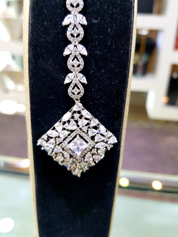 Exclusive Cz Silver Maang Tikka 
