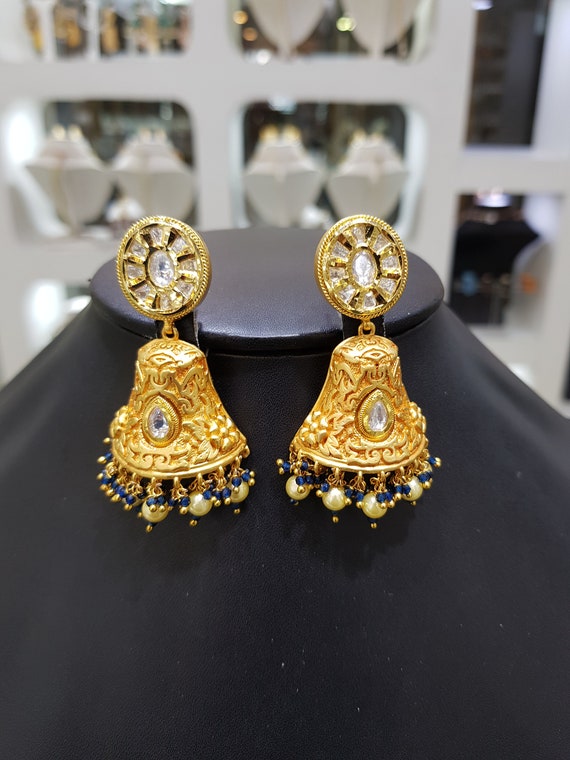 Unique Kundan Polki Dangles Earrings,silver Kundan Earrings,sabyasachi  Jewelry,kundan Earrings,polki Earrings,kundan Jewelry,indian Jewelry - Etsy  | Polki earrings, Sabyasachi jewellery, Chandbali earrings