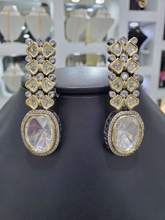 Uncut polki earrings deals