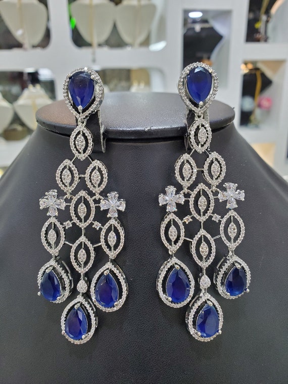 Sapphire chandelier best sale earrings
