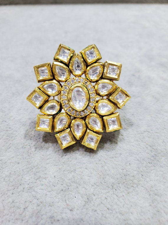 Peacock Sabyasachi Kundan Ring, Indian Jewelry Ring, Gold Kundan Bridal Ring,  Sabyasachi Jewelry,kundan Rings,polki Rings,kundan Jewelry - Etsy