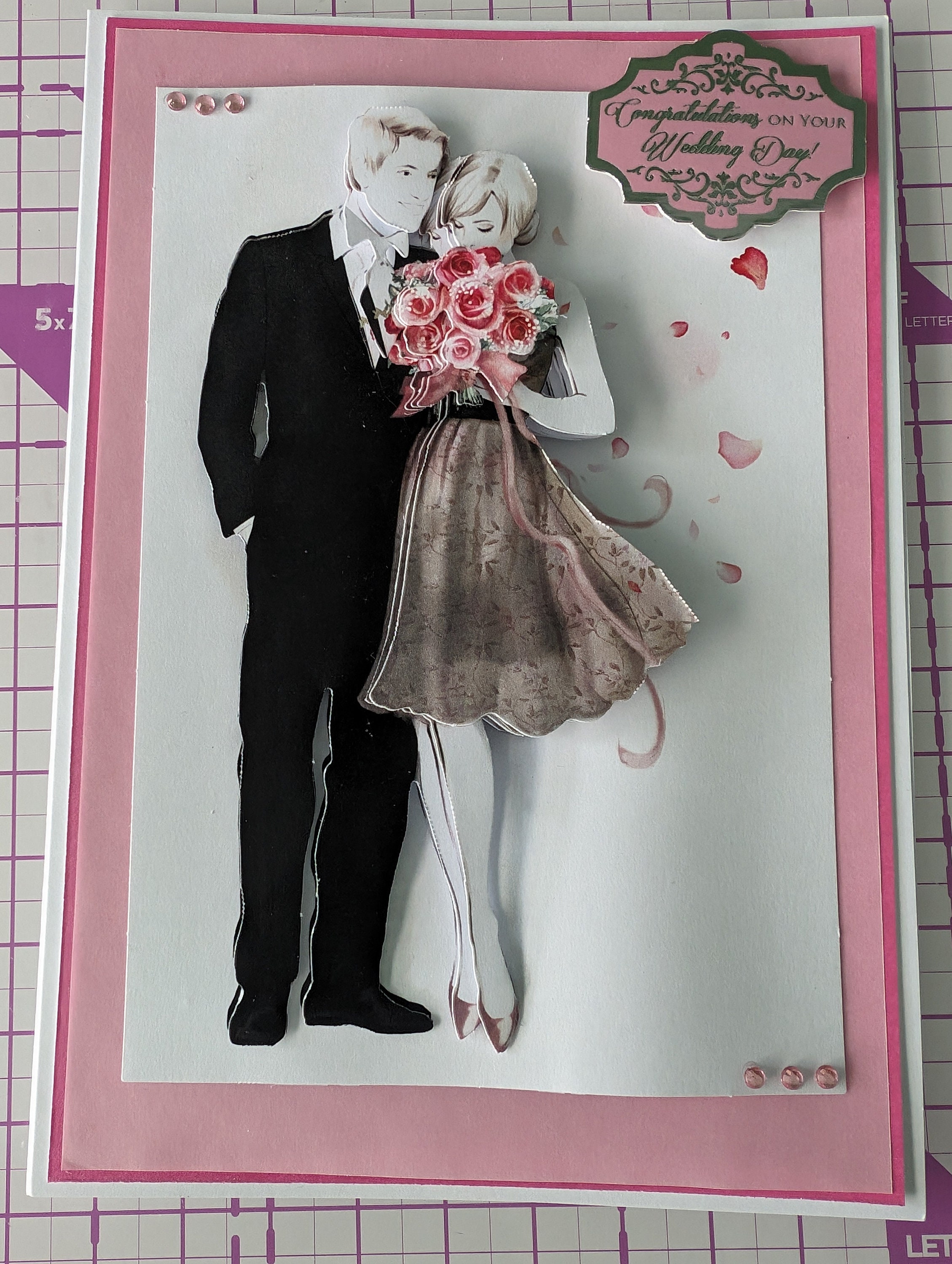 Decoupaged Wedding Cards, Handmade Congratulations Card - Etsy UK