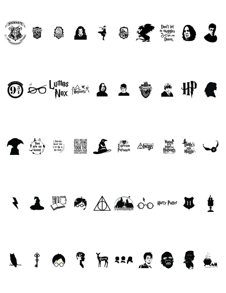 Download 50 Harry Potter Inspired SVG Bundle | Etsy