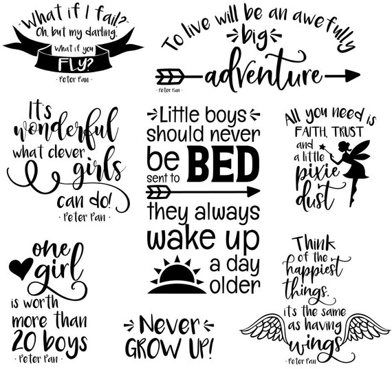 Peter Pan SVG Quotes | Etsy Peter pan pillow | Etsy