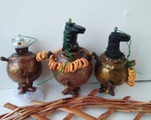Spun cotton Christmas ornaments Spun old antique ornaments ,copper teapot miniature decoration Christmas tree toy christmas tree samovar