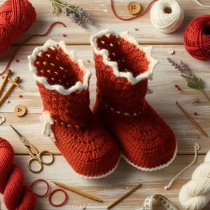 Crochet Baby Boot Pattern PDF, Baby Slipper Crochet Pattern, Easy Crochet Booties, Baby Shoes Pattern, 9-12 Months image 9