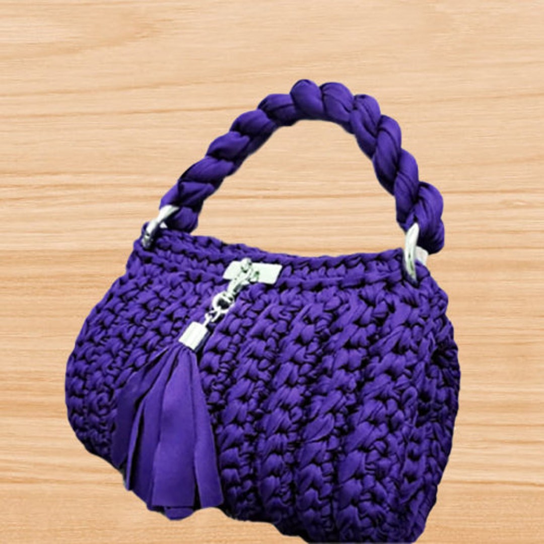 Crochet Handbag Pattern, Crochet T Shirt Bag Pattern, Tote Bag Pattern ...