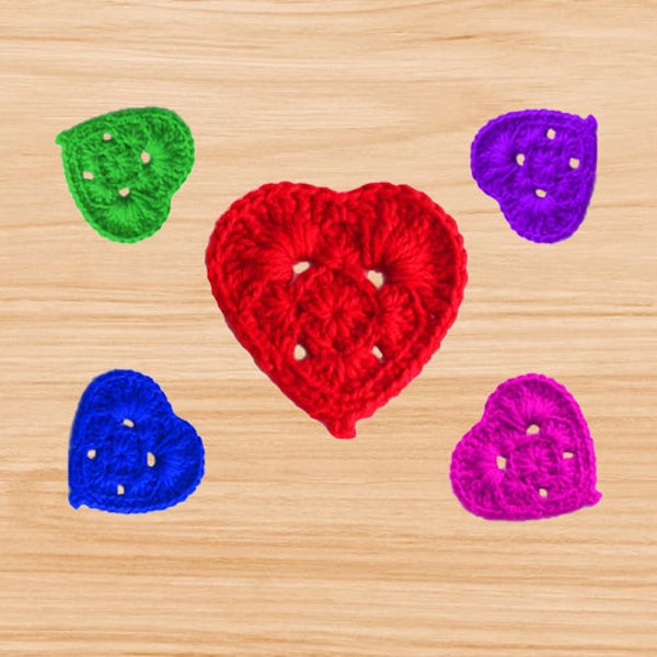Crochet Heart Pattern, Granny Heart Coaster Pattern, Crochet Motif Pattern, Heart Motif Pattern, Crochet Coaster Pattern, Instant Download.