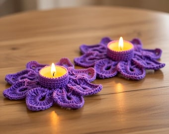 Crochet Snowflake Tea Light Holder Pattern: PDF + Video Tutorial, DIY Holiday Decor, Christmas Gift, Beginner-Friendly (Instant Download)
