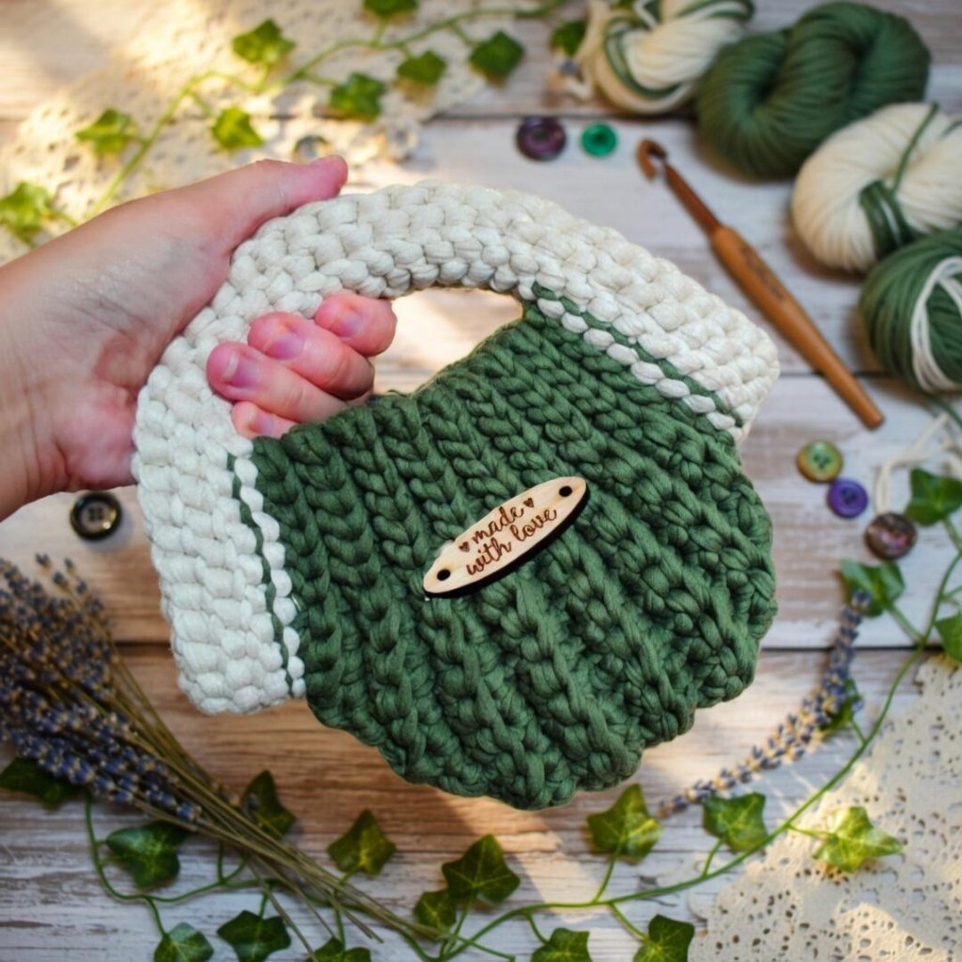 Crochet Bag Pattern PDF + Video Tutorial | Easy Macrame Yarn Handbag - Etsy