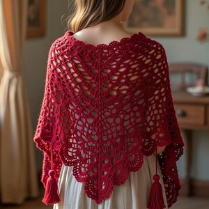 Boho Crochet Triangle Shawl Pattern: Lacy Scarf Wrap (PDF) - Etsy