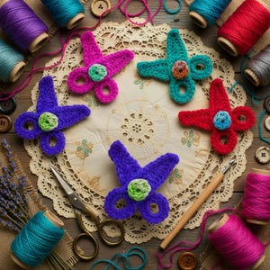 Crochet Scissors Hair Clip Pattern: Photo Tutorial (PDF)