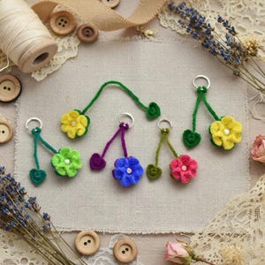 Crochet Flower Bookmark Pattern: 3D Keychain (PDF Pattern)