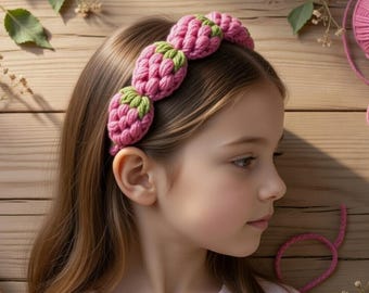 Crochet Strawberry Hair Band PDF + Video Tutorial – Cute DIY Crochet Headband Pattern