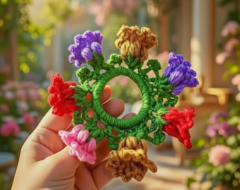 Crochet Lotus Flower Scrunchie Pattern: Floral Hair Tie (PDF Pattern)