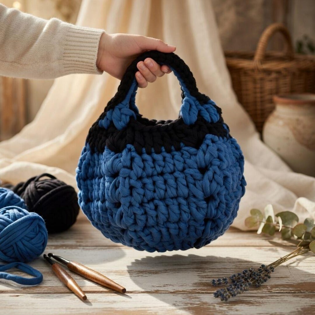 Crochet Round Rope Bag Pattern | Boho Handbag | PDF + Video Tutorial ...