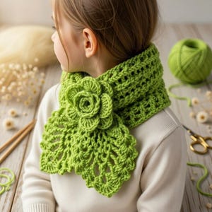 Schema PDF per scaldacollo all'uncinetto / Scaldacollo boho con frange / Sciarpa traforata / Sciarpa a cerchio / Accessorio all'uncinetto facile / Schema per sciarpa all'uncinetto immagine 8