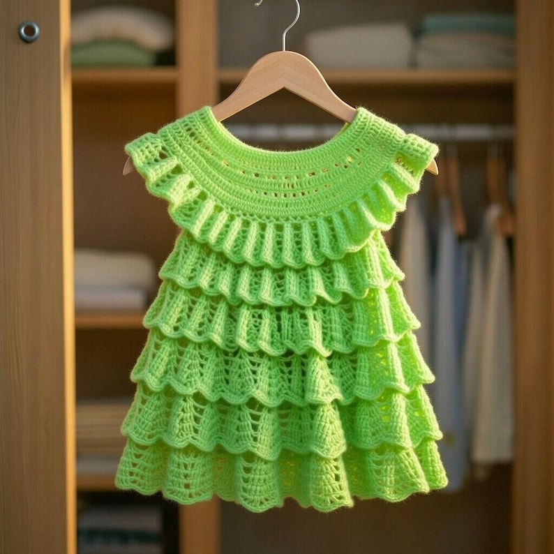 Crochet Baby Dress Pattern: Lacy Infant Outfit PDF + Video Tutorial, Handmade Baby Clothes Preemie, Christening & Gift Idea image 12