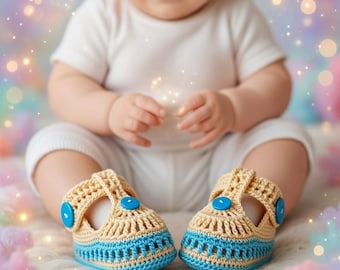 Patroon gehaakte babyslofjes pdf + videotutorial | Babyschoentjes 3-6 maanden | Gemakkelijke gids voor handgemaakte slofjes | Stapsgewijze fototutorial