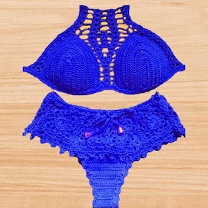 Crochet Bikini Set Pattern, Crochet Swimsuit, crochet bathing suit, crochet bikini Pattern, bikini bottom, crochet briefs, crochet crop top