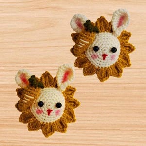 Crochet sunflower bunny keychain pdf , Crochet amigurumi keychain, Sunflower Crochet Pattern, crochet keychain pattern, amigurumi tutorial