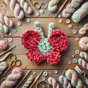 Crochet 3D Butterfly Pattern: Multilayer Applique, Keychain Tutorial (PDF)