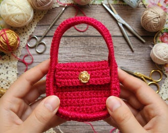 Patrón de monedero de ganchillo en PDF + videotutorial, llavero con monedero, patrón de cartera de ganchillo, monedero pequeño, minibolso, PDF de ganchillo fácil para hacer tú mismo