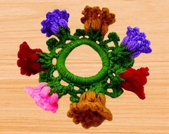 Crochet Lotus Flower Scrunchie Pattern: Floral Hair Tie (PDF Pattern)