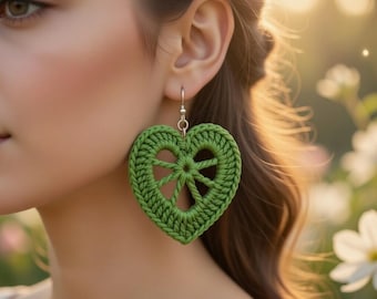 Crochet Leaf Earrings Pattern: Boho Jewelry PDF + Video Tutorial, Easy DIY Handmade Accessory, Stylish Gift Idea, Beginner-Friendly