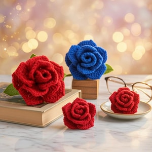 Patrón de flor 3D de crochet: Rosa multicapa (Patrón PDF)