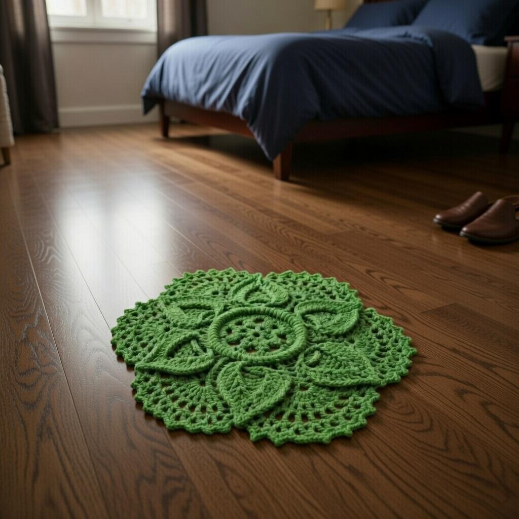 Crochet Green Doily Rug Pattern: Super Bulky Nursery Carpet (digital ...
