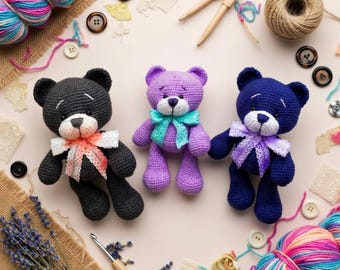 Patrón de amigurumi de osito de peluche a crochet: juguete de peluche (PDF)