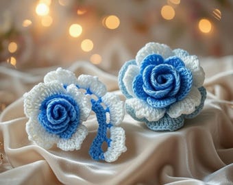 Crochet Flower Pattern: Multi-Layer 3D Rose (Photo Tutorial) (Digital Download)