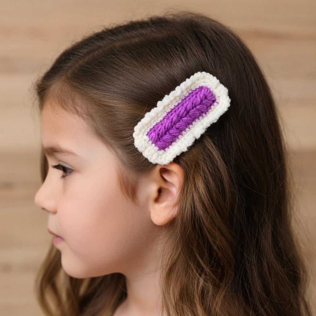 かぎ針編みヘアクリップの型紙：PDF＋動画チュートリアル、簡単DIY
