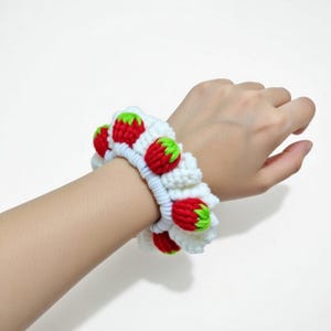 Crochet Strawberry Hair Scrunchie Pattern (PDF) image 14