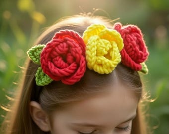 Crochet Flowers Headband Pattern PDF + Video Tutorial | Crochet Flower Headband | Beginner Crochet Pattern | Instant Download