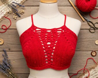 Crochet Bralette Pattern: Easy DIY Crop Top PDF + Video Tutorial, Handmade Summer Festival Outfit for Beginners, Beachwear & Gift Ideas
