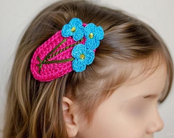Crochet Flower Hair Clip Pattern: Einfaches DIY Haar-Accessoire PDF + Video-Anleitung, handgemachtes Geschenk, anfängerfreundliches Häkeldesign