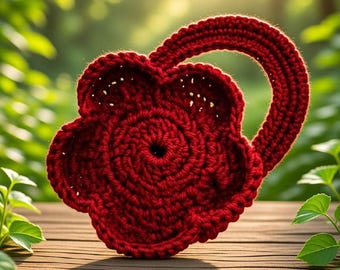 Floral Crochet Bag Pattern PDF + Video Tutorial, Crochet Purse Pattern, Easy Crochet Flower Handbag DIY, Digital Download
