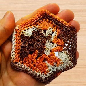 Crochet Hexagon Motif Pattern: Easy Granny Square PDF + Video Tutorial, Handmade Crochet Block for Blankets, Bags, Decor & Gifts